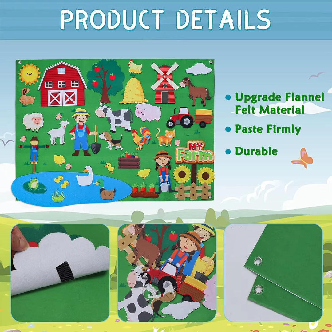 Farm Animals Felt Storyboard Toy for Kids Early Learning