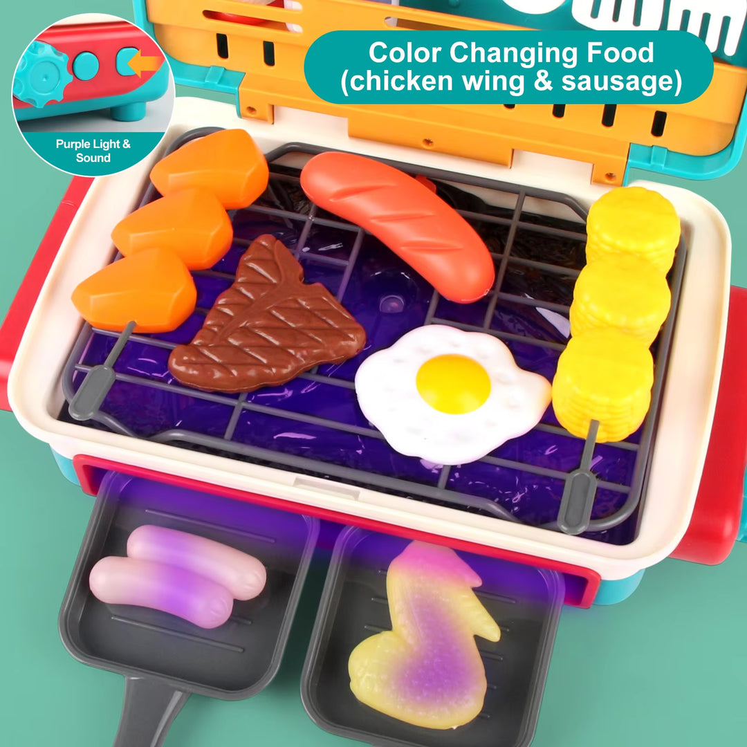 Kids BBQ Set with Spray, Light, Sound, Pretend Play Toy