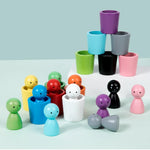 Load image into Gallery viewer, Color Sorting Toys Wooden Peg Dolls Early Learning
