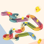 Load image into Gallery viewer, Baby Bath Toy Wall Slide Tracks, Wind-Up Duck Water Toy
