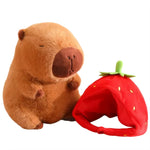 Load image into Gallery viewer, Cute Capybara Plush Toy with Turtle Bag &amp; Strawberry Cap
