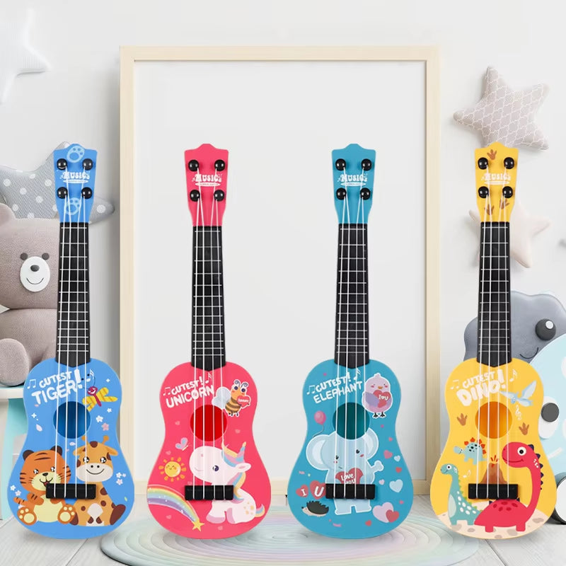 Ukulele Musical Toy 4 Strings Small Guitar Montessori for Kids