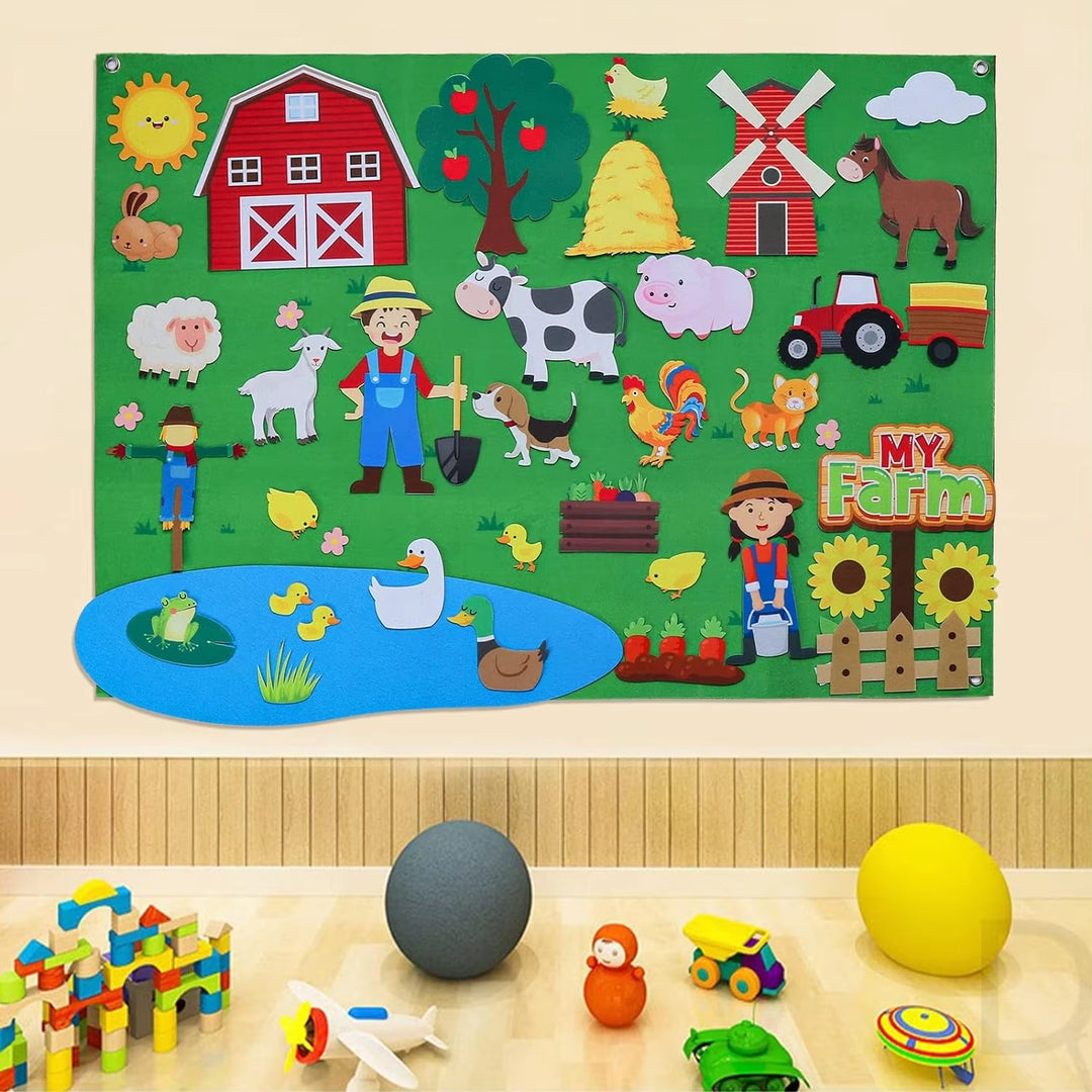 Farm Animals Felt Storyboard Toy for Kids Early Learning