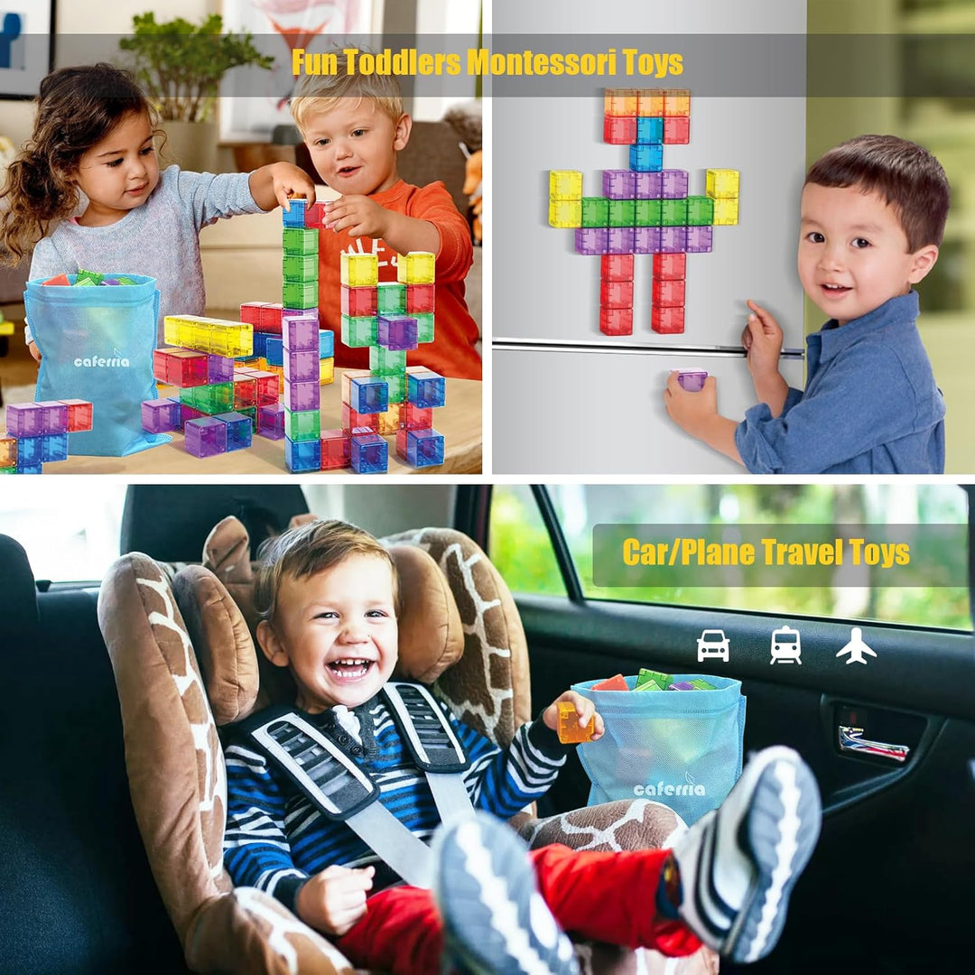 48PCS Magnetic Blocks - 1.38 Inch Building Blocks for Toddlers