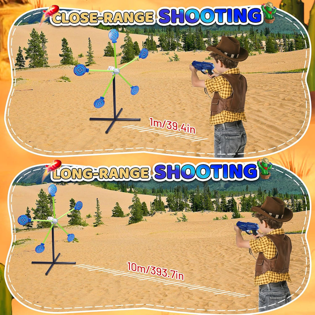 2-Player Shooting Game Toy, Foam Dart Toy Gun with Auto Reset