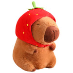 Load image into Gallery viewer, Cute Capybara Plush Toy with Turtle Bag &amp; Strawberry Cap
