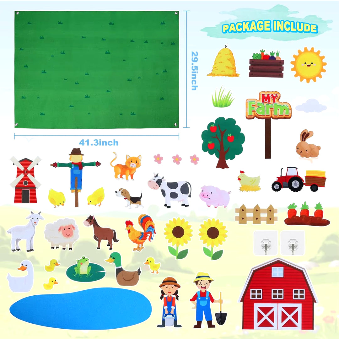 Farm Animals Felt Storyboard Toy for Kids Early Learning