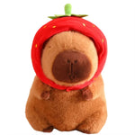 Load image into Gallery viewer, Cute Capybara Plush Toy with Turtle Bag &amp; Strawberry Cap
