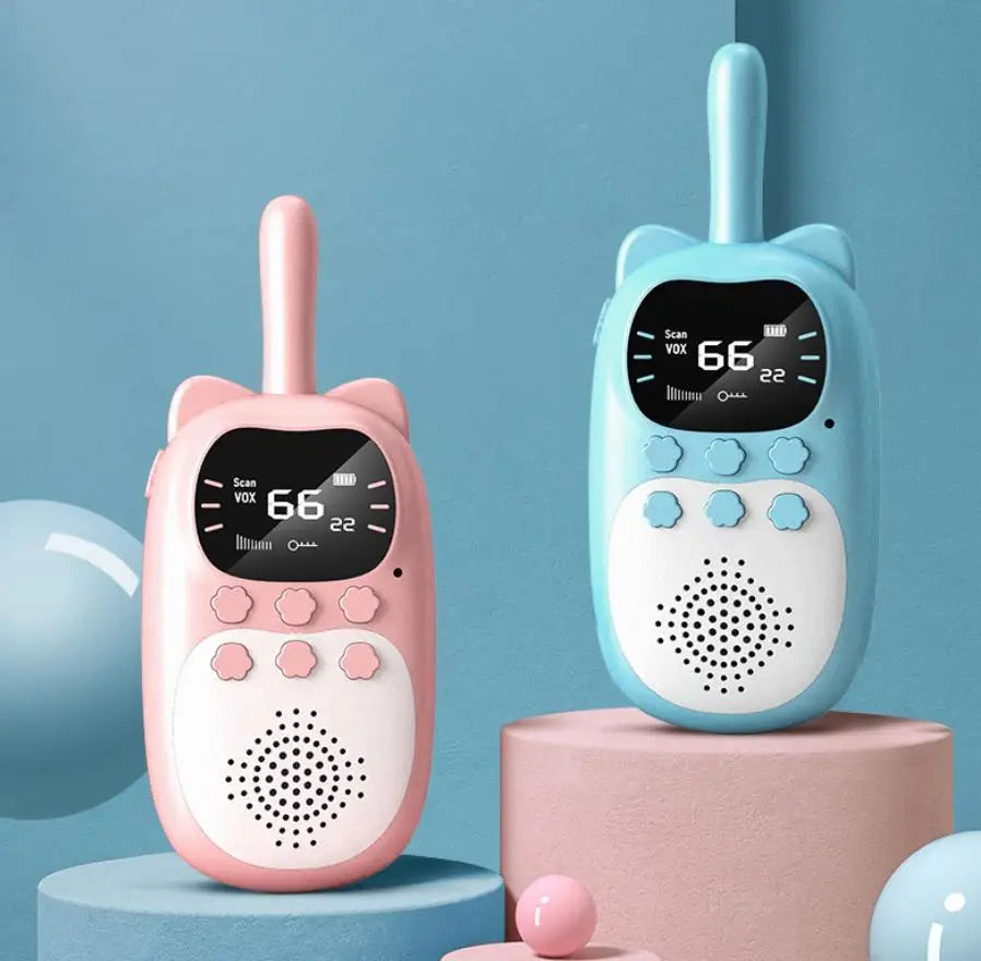 2Pcs Kids Walkie Talkie Rechargeable 1000mAh 3Km Radio Toy