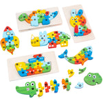 Load image into Gallery viewer, 3D Montessori Wooden Dinosaur Puzzle Colorful Educational Toy
