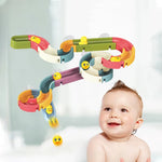 Load image into Gallery viewer, Baby Bath Toy Wall Slide Tracks, Wind-Up Duck Water Toy
