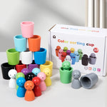 Load image into Gallery viewer, Color Sorting Toys Wooden Peg Dolls Early Learning
