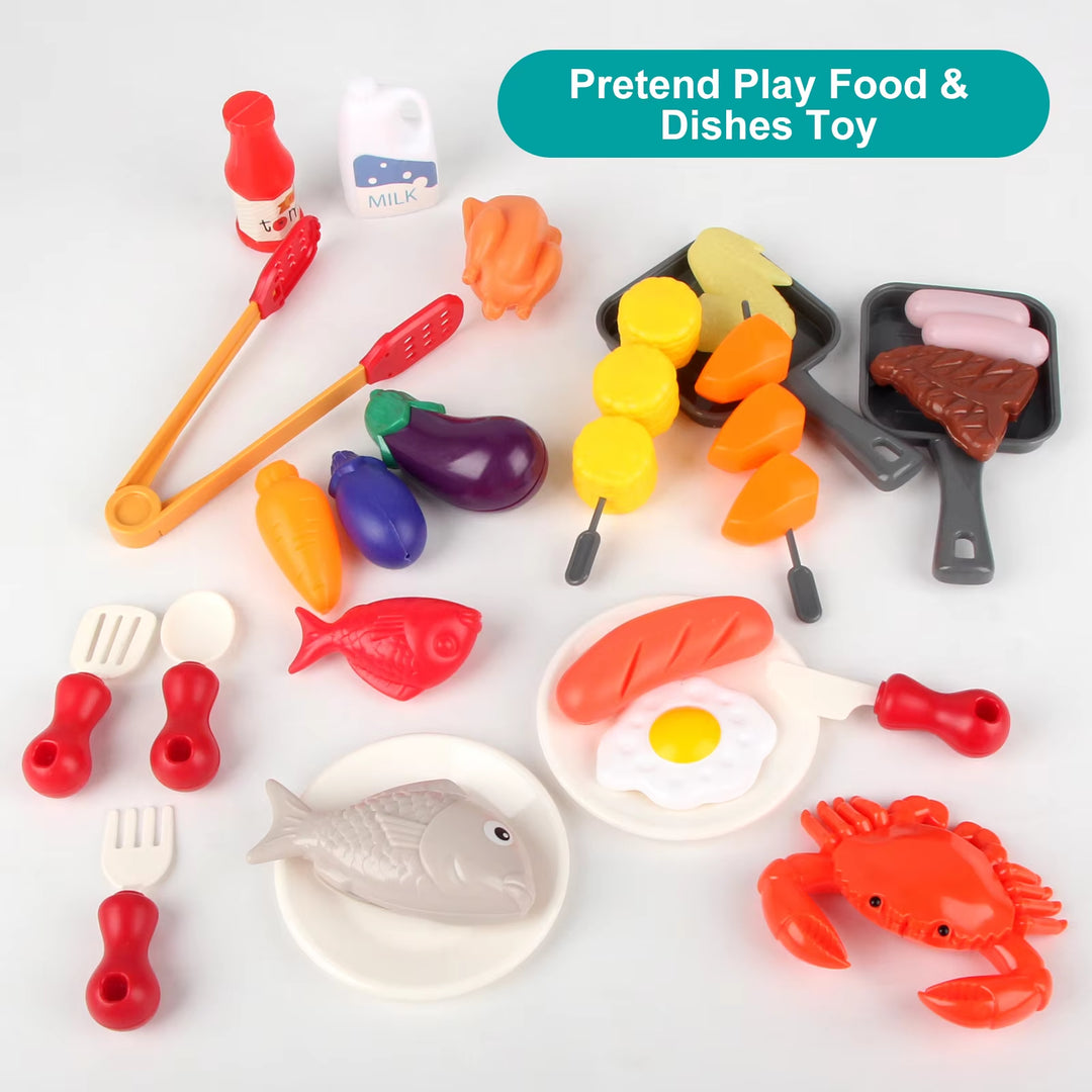 Kids BBQ Set with Spray, Light, Sound, Pretend Play Toy