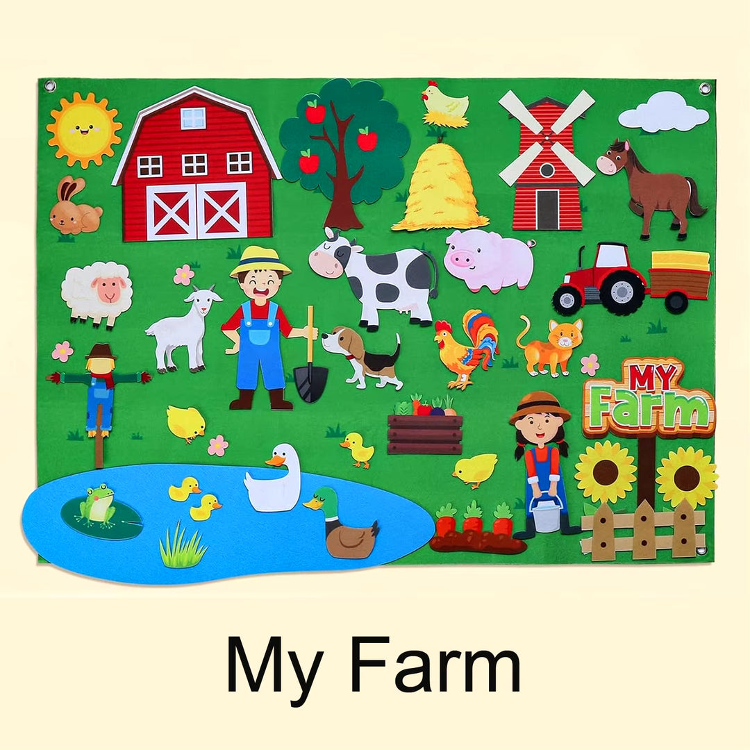 Farm Animals Felt Storyboard Toy for Kids Early Learning