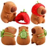 Load image into Gallery viewer, Cute Capybara Plush Toy with Turtle Bag &amp; Strawberry Cap
