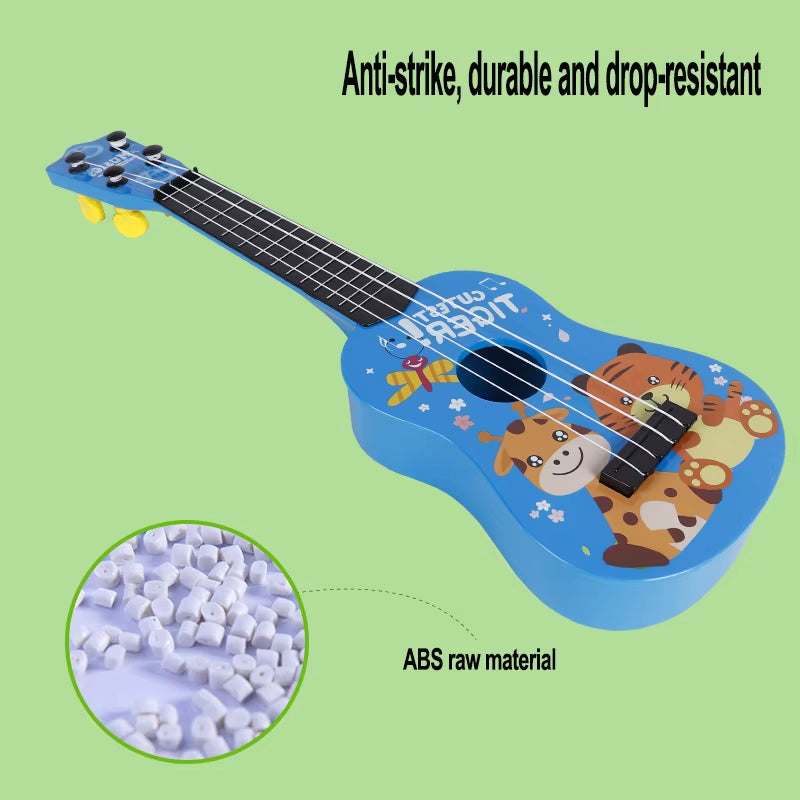 Ukulele Musical Toy 4 Strings Small Guitar Montessori for Kids